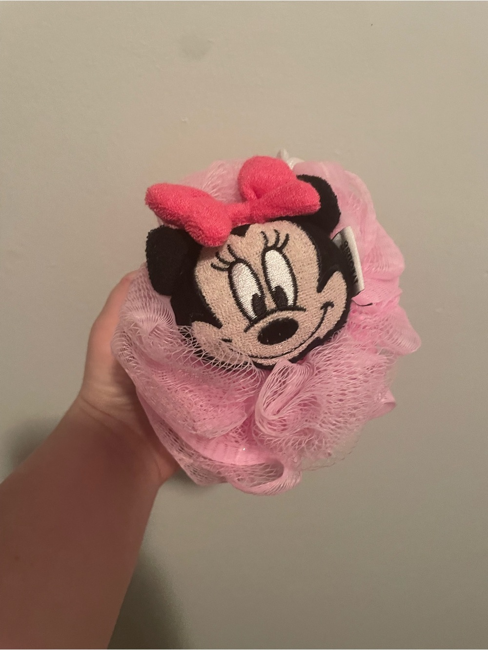 Disney Minnie Mouse Pink Mesh Bath Pouf